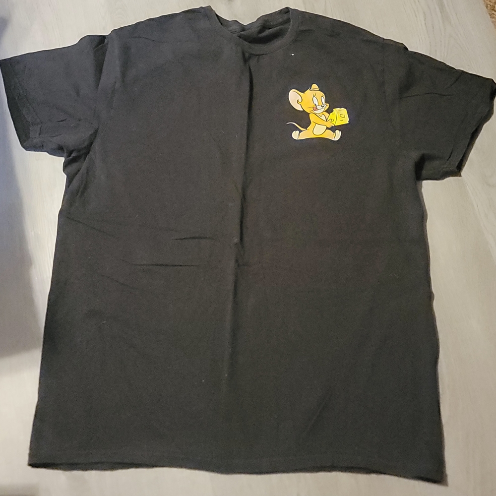 Black T-Shirt with Yellow Cartoon Design